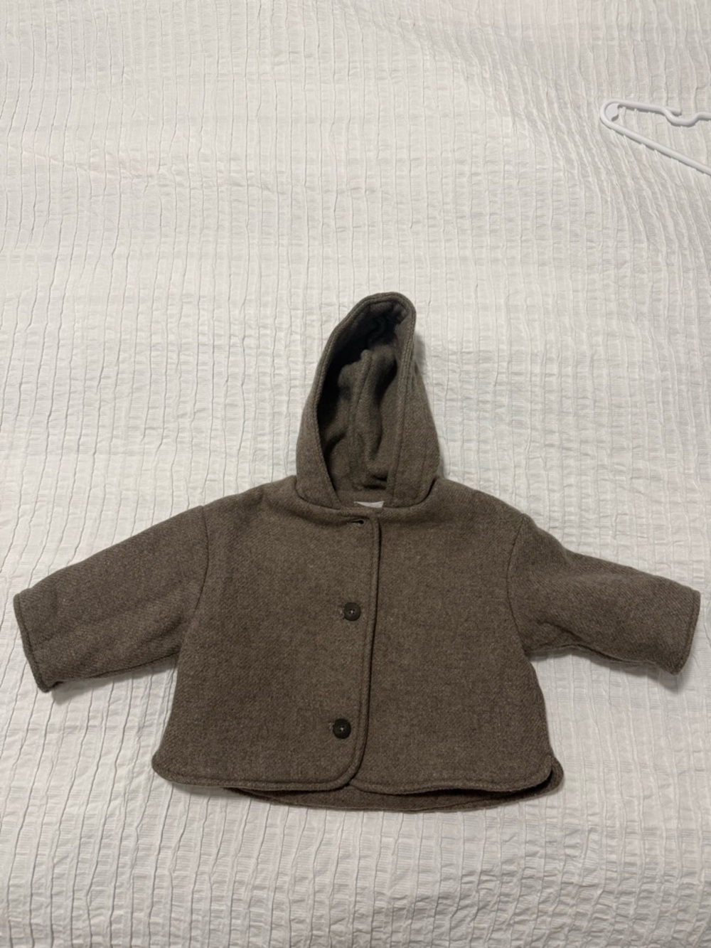 Zara Toddler Hooded Pea Coat in Brown